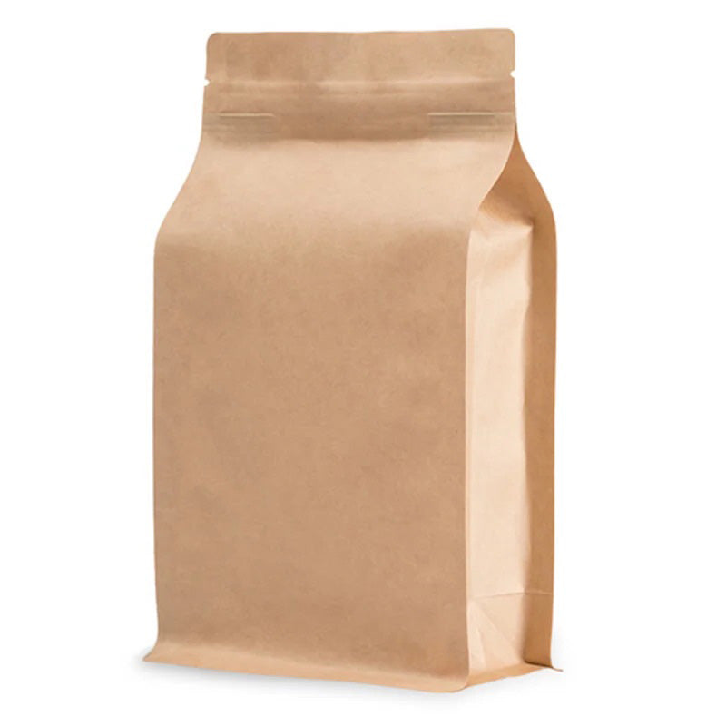 Кафяв крафт плик с плоско дъно и цип