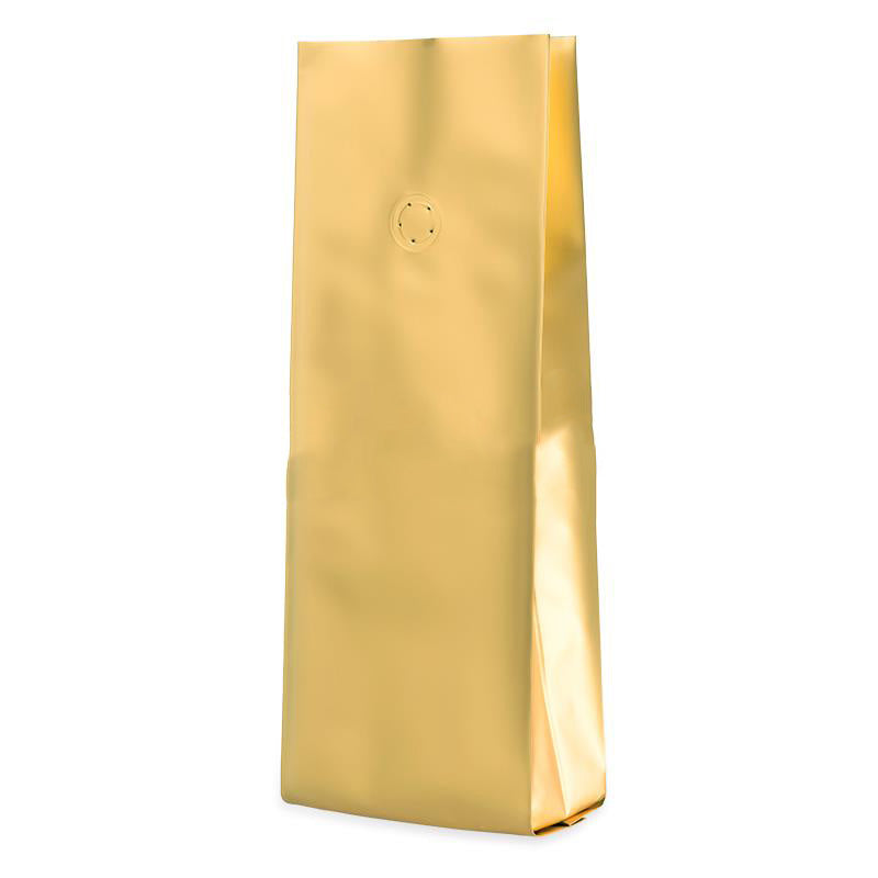 Златист плик със странично прегъване, матов завършек и клапа, 100% рециклируем