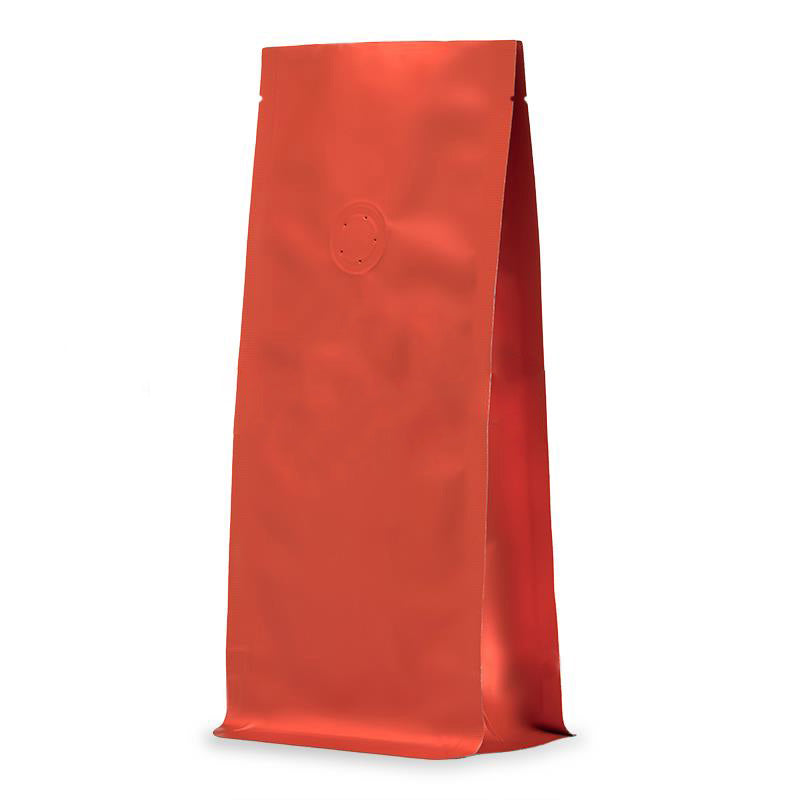 Червен плик с плоско дъно, матов завършек и клапа, 100% рециклируем