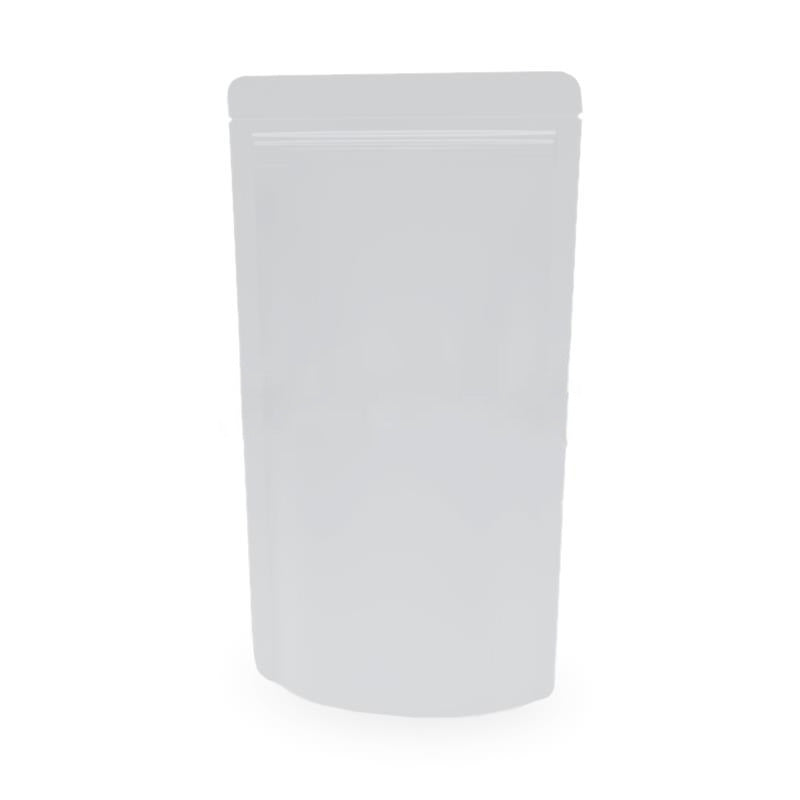 Бял дойпак плик с матов завършек и цип, 100% рециклируем