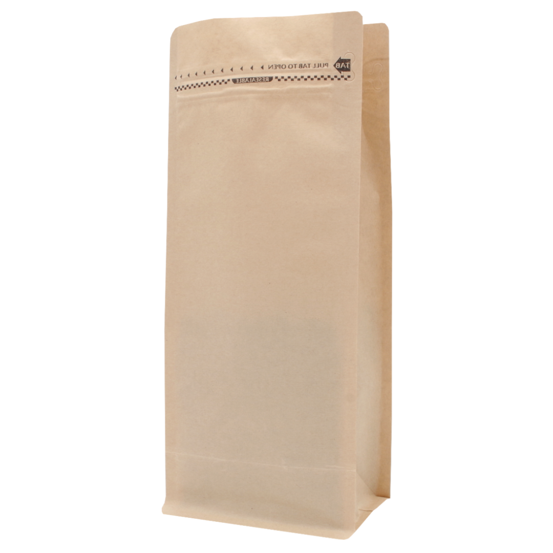 Кафяв крафт плик с плоско дъно и цип, екологичен